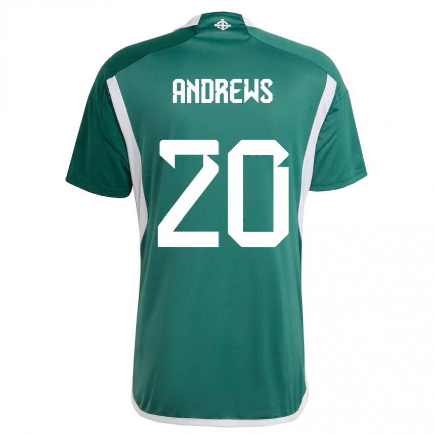 Kids Football Northern Ireland Joely Andrews #20 Green Home Jersey 24-26 T-Shirt Za