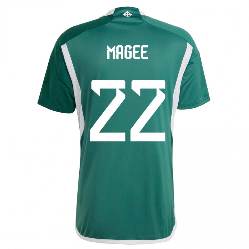 Kids Football Northern Ireland Abbie Magee #22 Green Home Jersey 24-26 T-Shirt Za