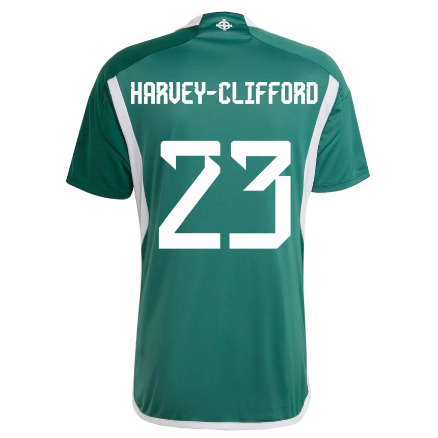 Kids Football Northern Ireland Maddy Harvey-Clifford #23 Green Home Jersey 24-26 T-Shirt Za