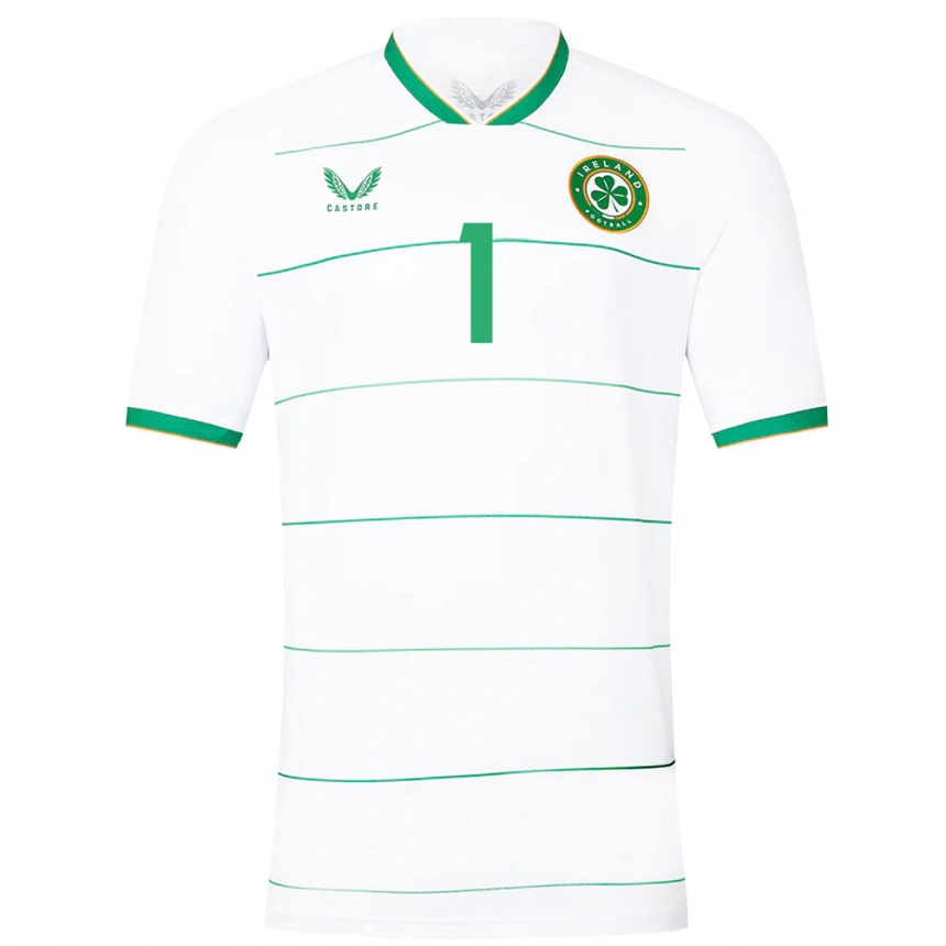 Kids Football Ireland Tiernan Brooks #1 White Away Jersey 24-26 T-Shirt Za