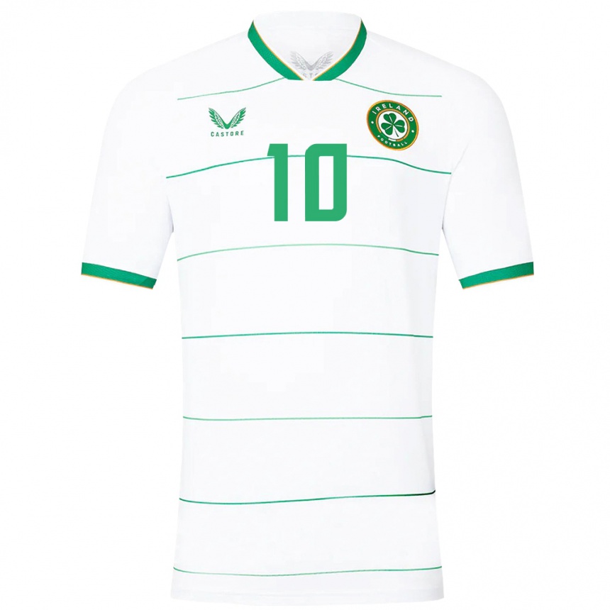 Kids Football Ireland Adam Idah #10 White Away Jersey 24-26 T-Shirt Za