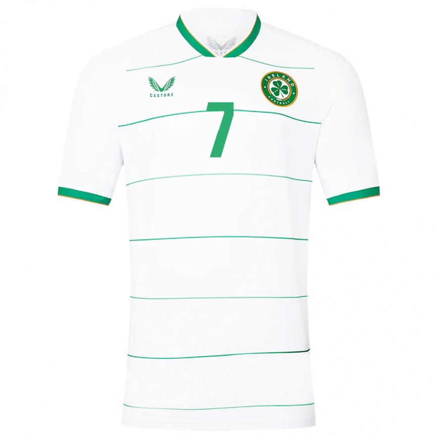 Kids Football Ireland Callum Robinson #7 White Away Jersey 24-26 T-Shirt Za