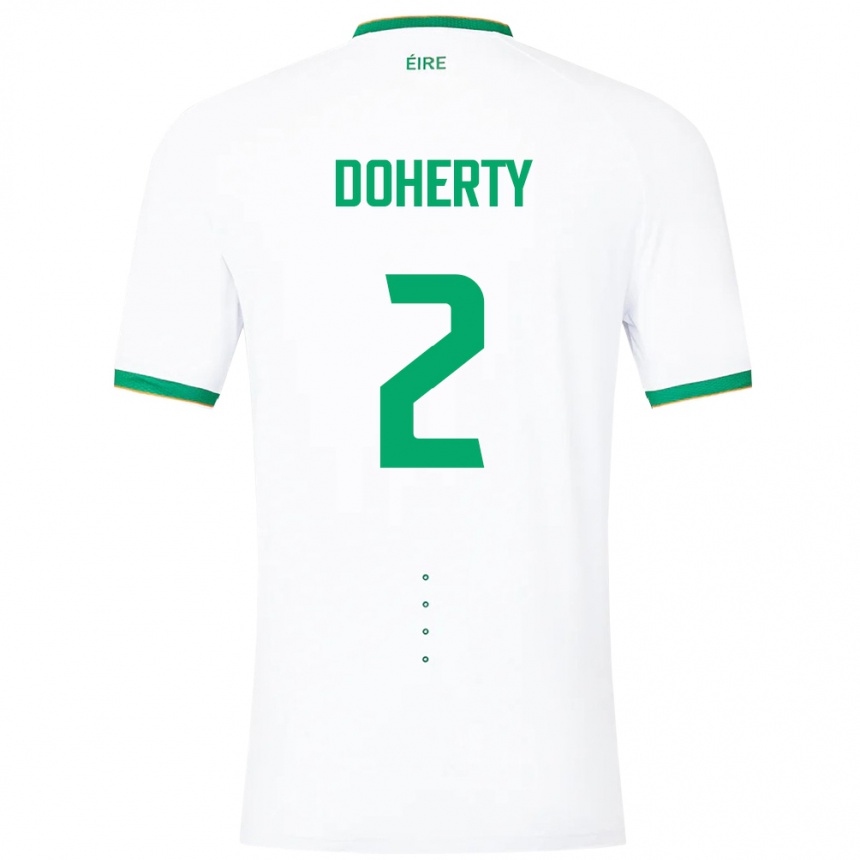 Kids Football Ireland Matt Doherty #2 White Away Jersey 24-26 T-Shirt Za