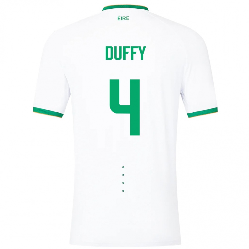 Kids Football Ireland Shane Duffy #4 White Away Jersey 24-26 T-Shirt Za