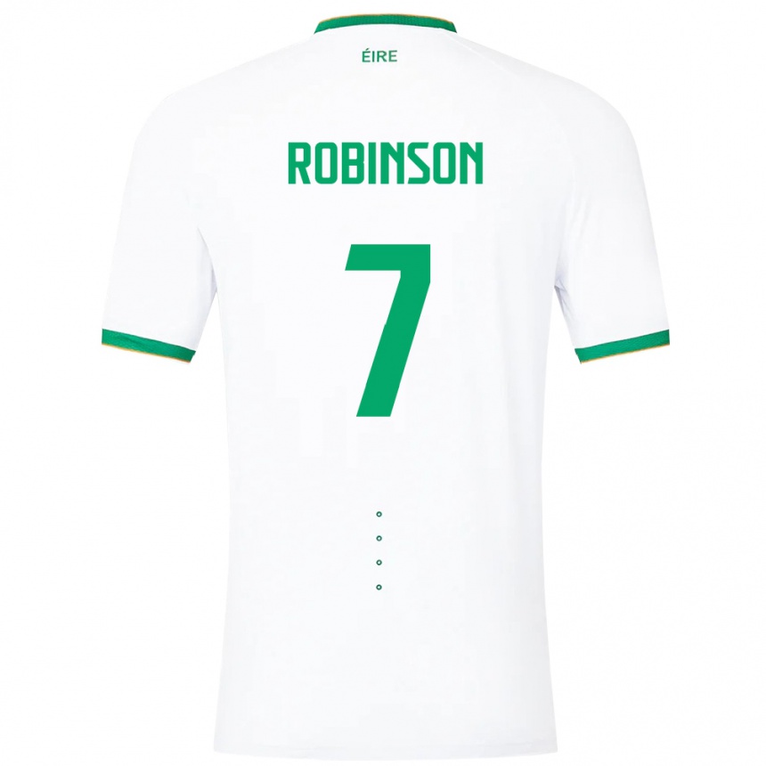 Kids Football Ireland Callum Robinson #7 White Away Jersey 24-26 T-Shirt Za