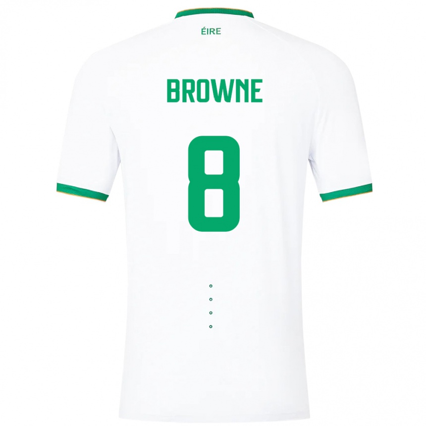 Kids Football Ireland Alan Browne #8 White Away Jersey 24-26 T-Shirt Za