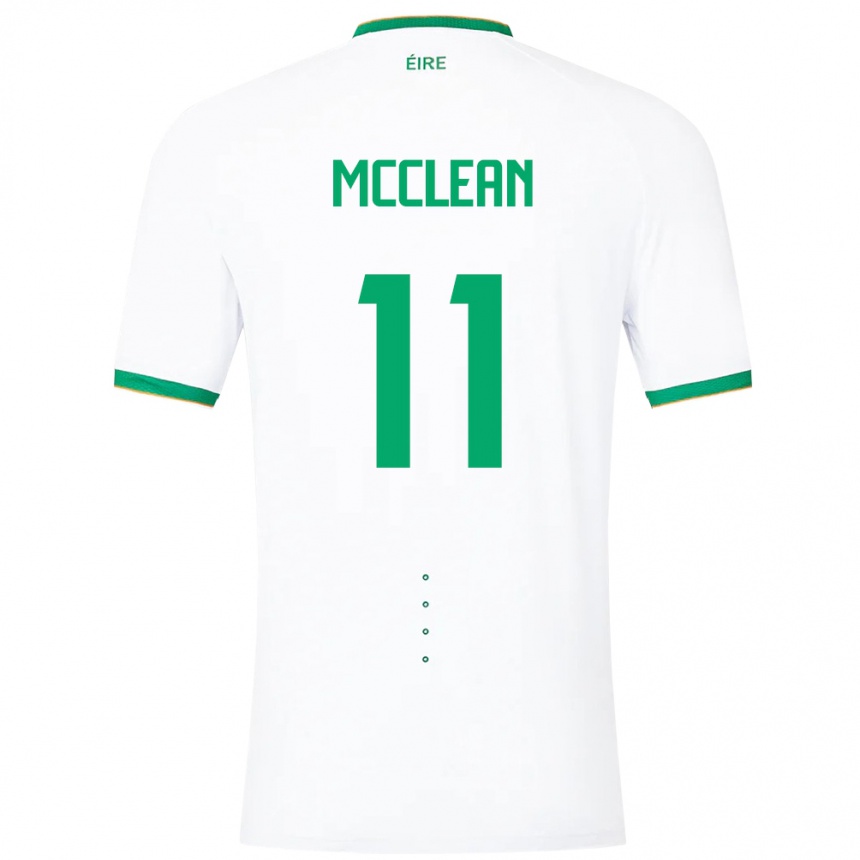 Kids Football Ireland James Mcclean #11 White Away Jersey 24-26 T-Shirt Za