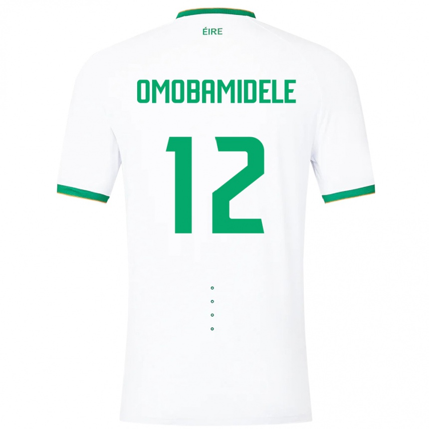 Kids Football Ireland Andrew Omobamidele #12 White Away Jersey 24-26 T-Shirt Za