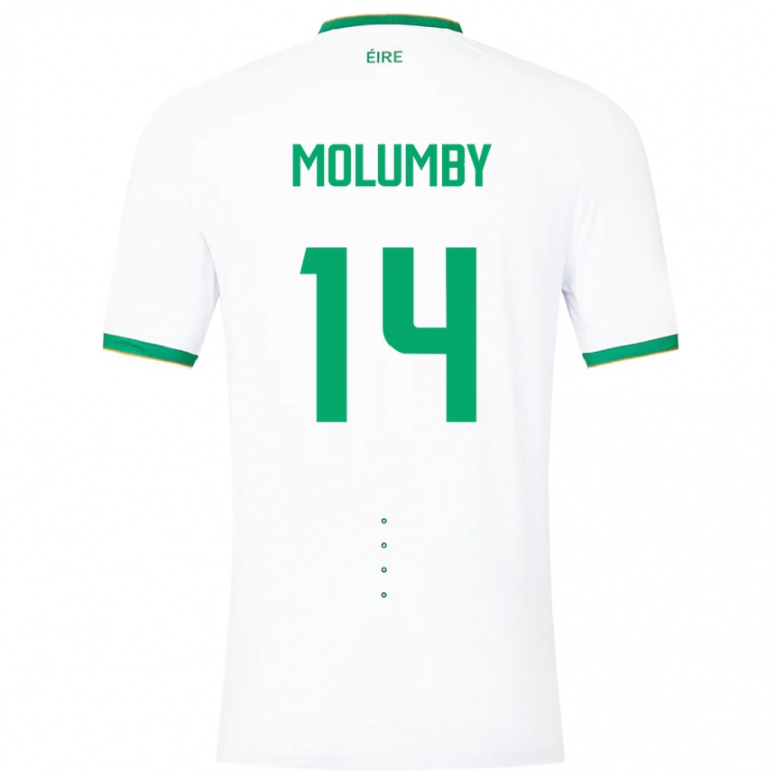 Kids Football Ireland Jayson Molumby #14 White Away Jersey 24-26 T-Shirt Za