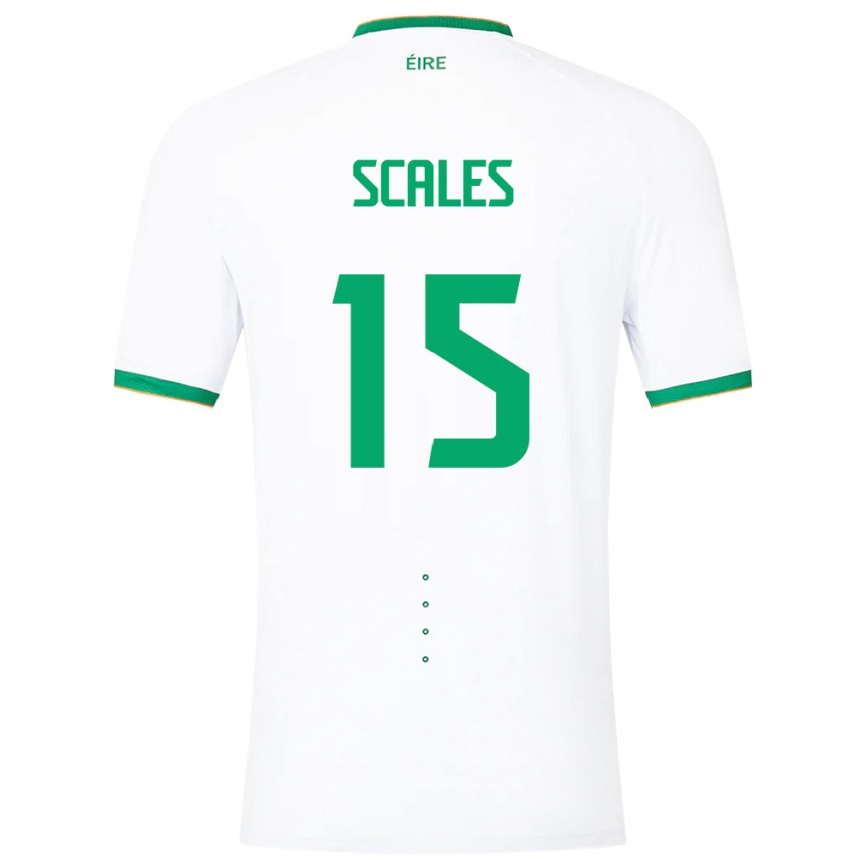 Kids Football Ireland Liam Scales #15 White Away Jersey 24-26 T-Shirt Za