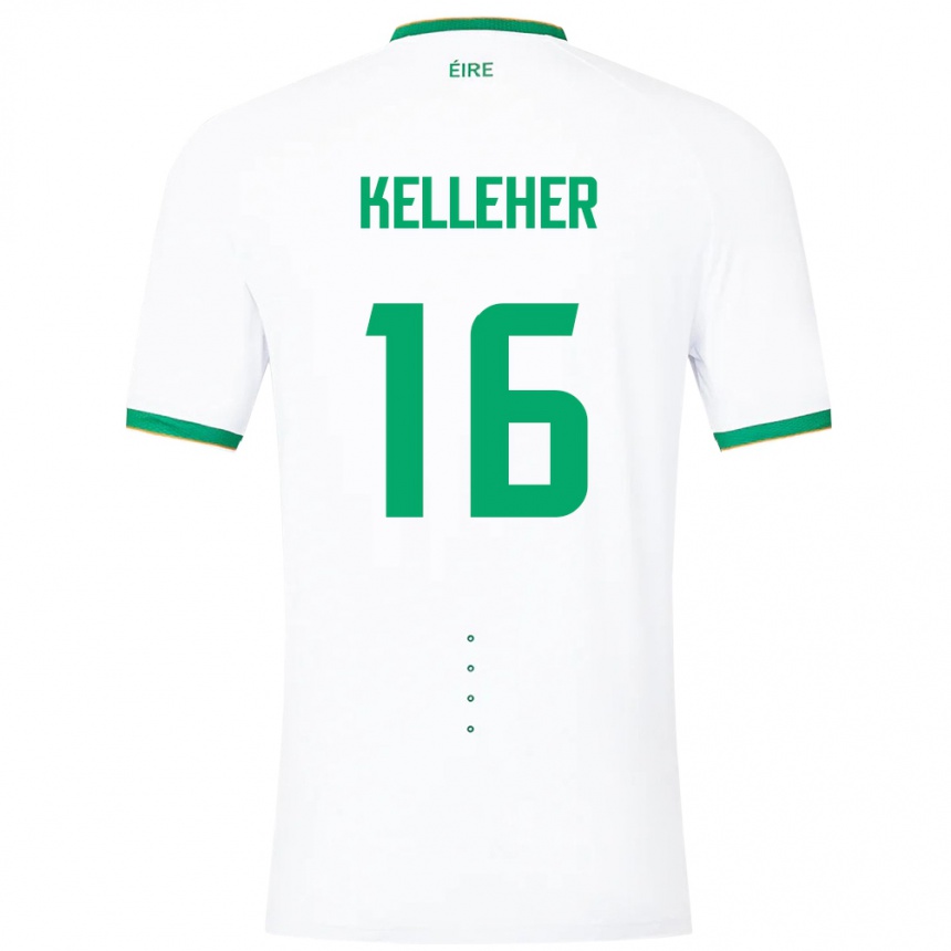 Kids Football Ireland Caoimhín Kelleher #16 White Away Jersey 24-26 T-Shirt Za