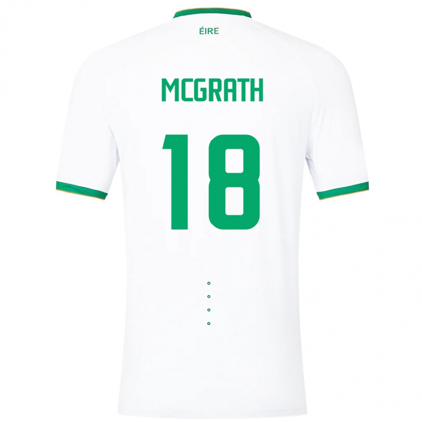 Kids Football Ireland Jamie Mcgrath #18 White Away Jersey 24-26 T-Shirt Za