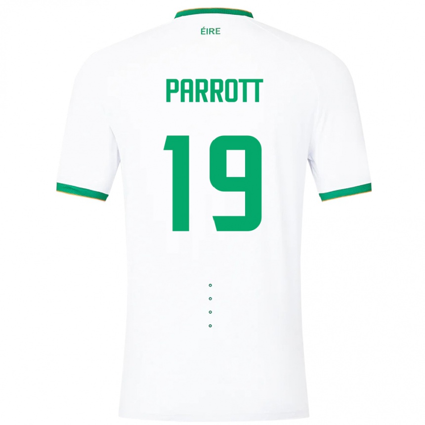 Kids Football Ireland Troy Parrott #19 White Away Jersey 24-26 T-Shirt Za