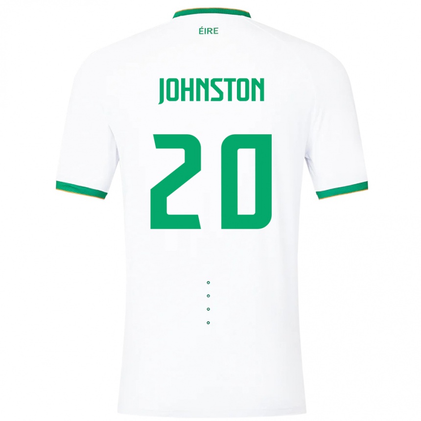 Kids Football Ireland Mikey Johnston #20 White Away Jersey 24-26 T-Shirt Za