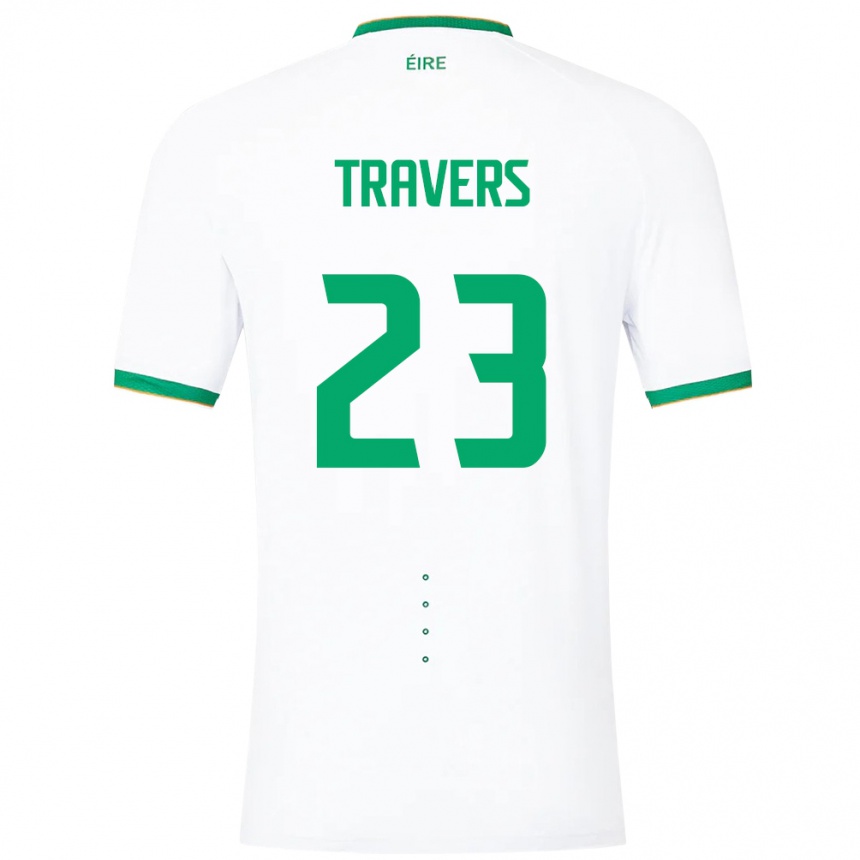 Kids Football Ireland Mark Travers #23 White Away Jersey 24-26 T-Shirt Za