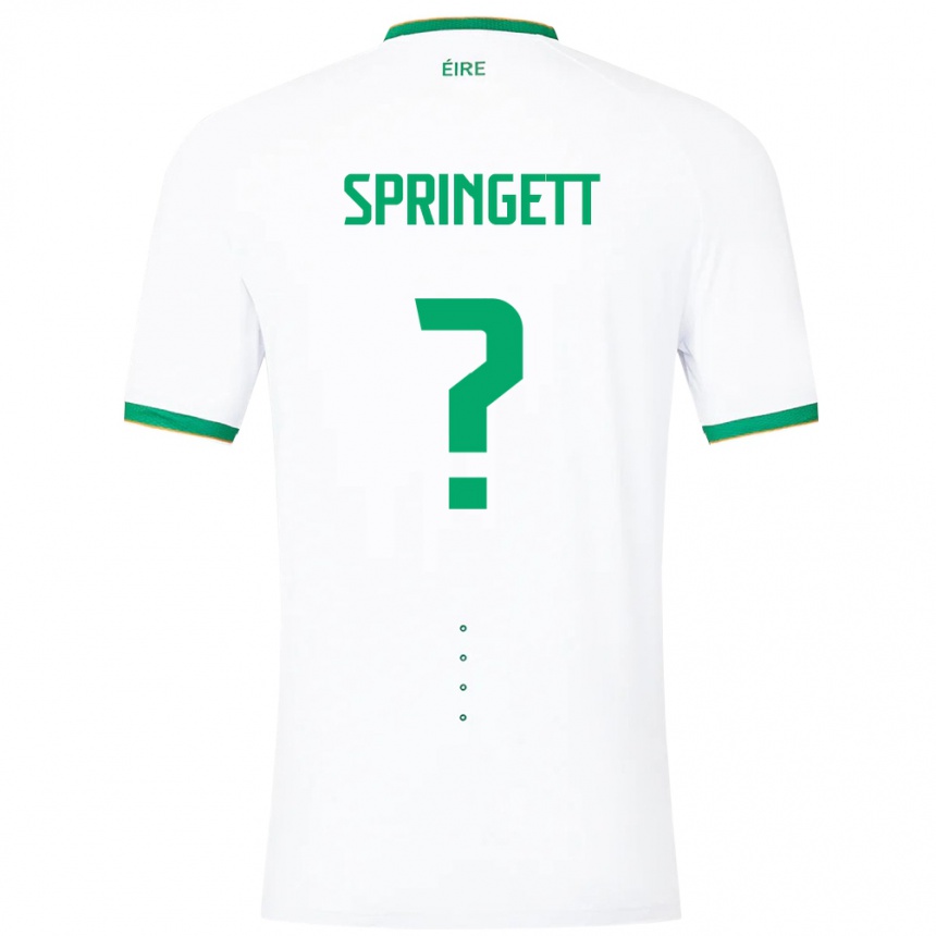 Kids Football Ireland Tony Springett #0 White Away Jersey 24-26 T-Shirt Za