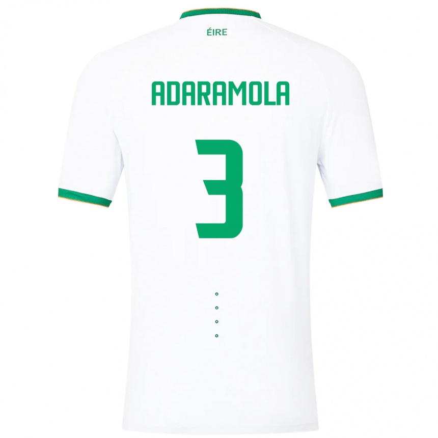 Kids Football Ireland Tayo Adaramola #3 White Away Jersey 24-26 T-Shirt Za