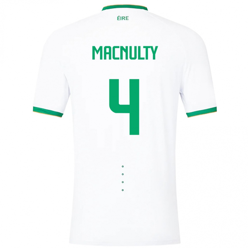 Kids Football Ireland Anselmo García Macnulty #4 White Away Jersey 24-26 T-Shirt Za