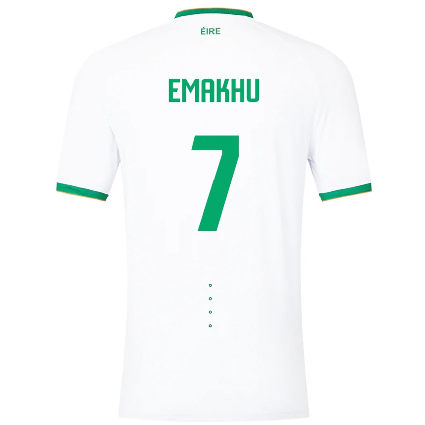 Kids Football Ireland Aidomo Emakhu #7 White Away Jersey 24-26 T-Shirt Za