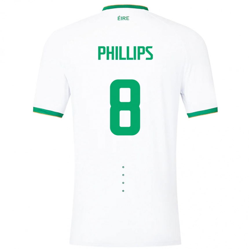 Kids Football Ireland Killian Phillips #8 White Away Jersey 24-26 T-Shirt Za