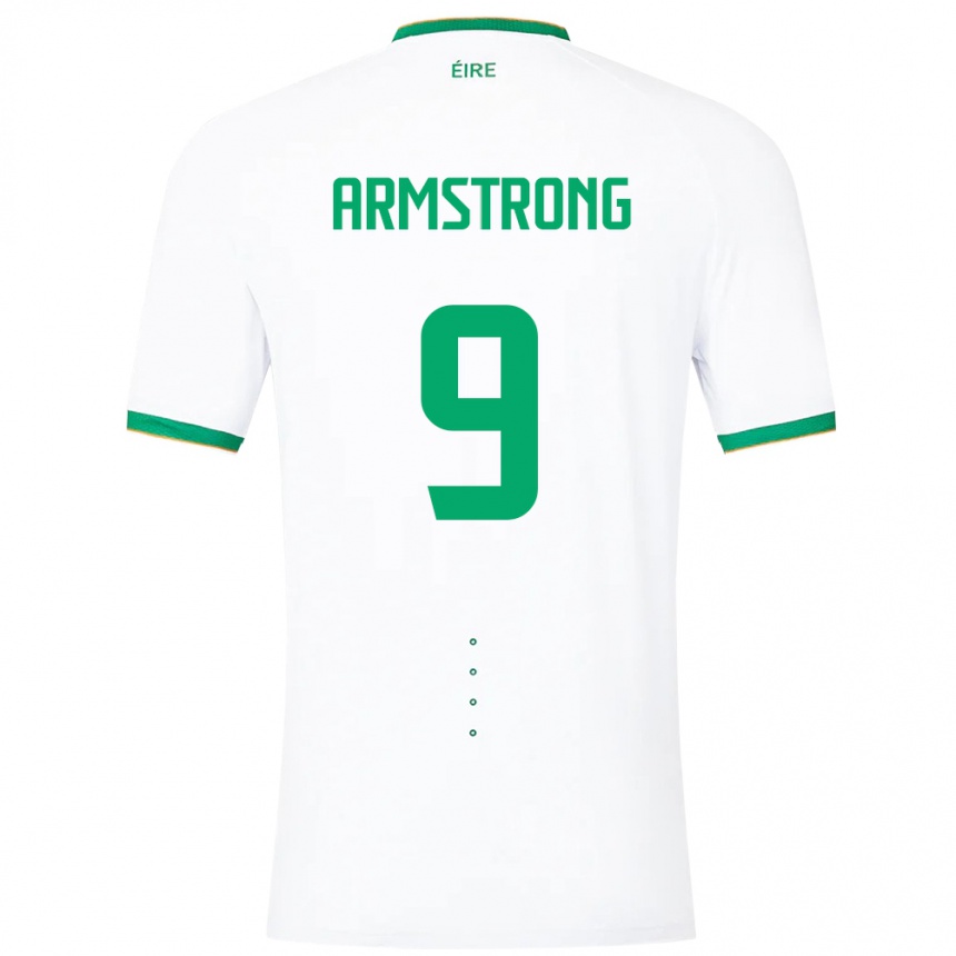 Kids Football Ireland Sinclair Armstrong #9 White Away Jersey 24-26 T-Shirt Za