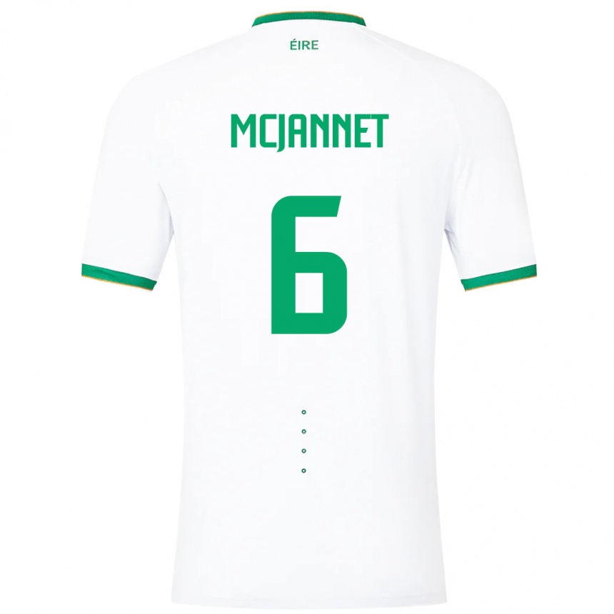 Kids Football Ireland Ed Mcjannet #6 White Away Jersey 24-26 T-Shirt Za