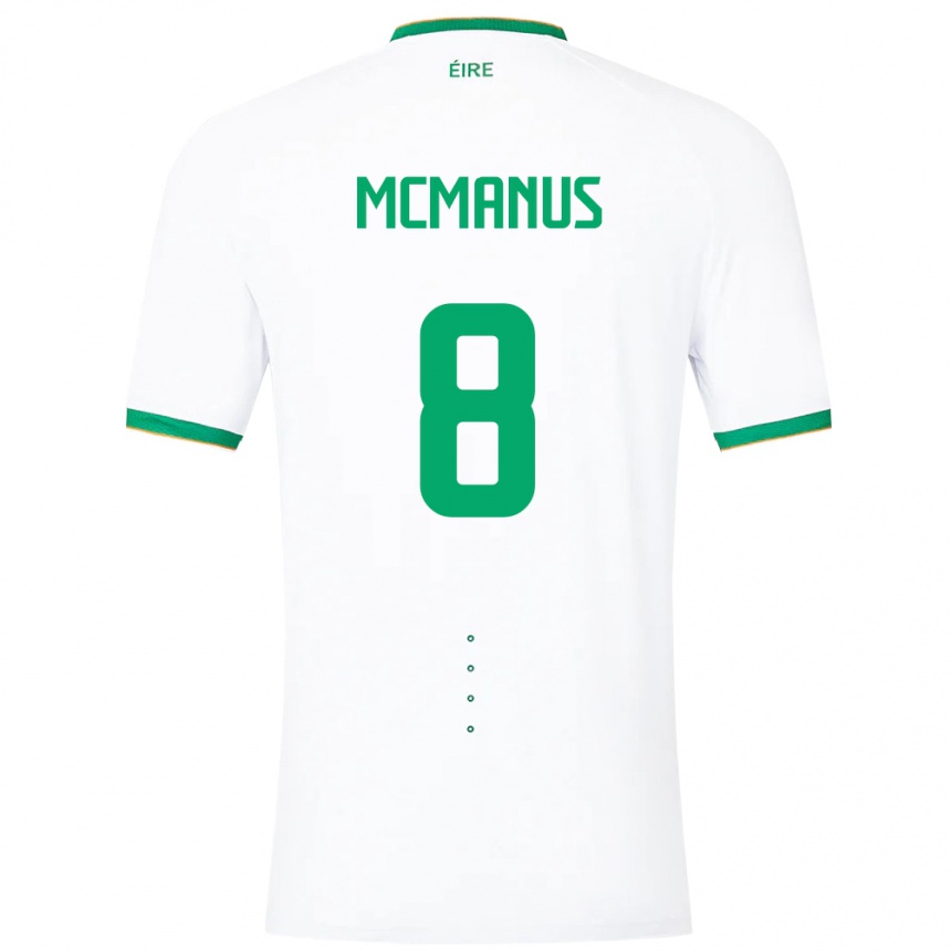 Kids Football Ireland James Mcmanus #8 White Away Jersey 24-26 T-Shirt Za