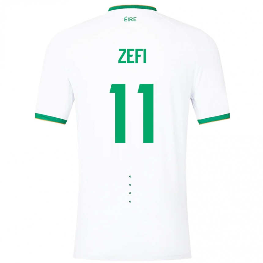 Kids Football Ireland Kevin Zefi #11 White Away Jersey 24-26 T-Shirt Za