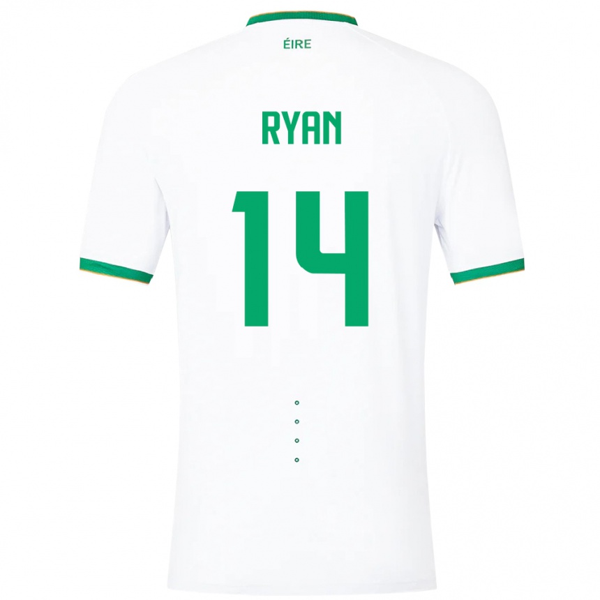 Kids Football Ireland John Ryan #14 White Away Jersey 24-26 T-Shirt Za