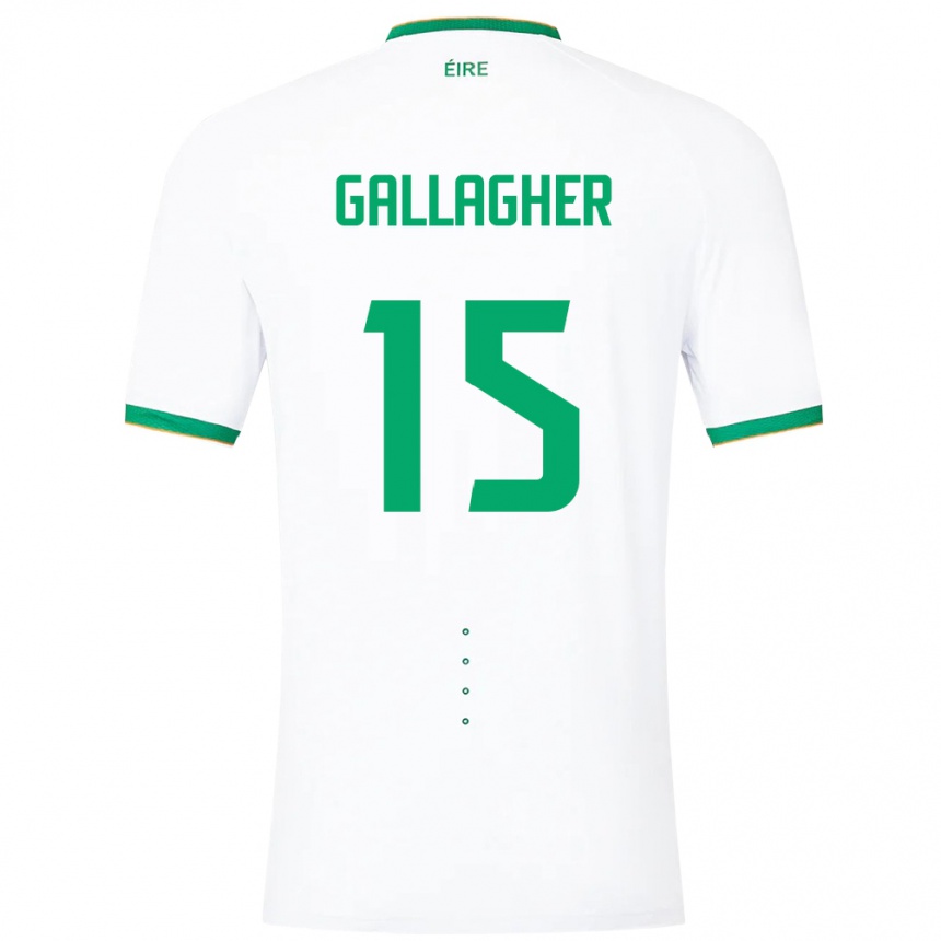 Kids Football Ireland Oisín Gallagher #15 White Away Jersey 24-26 T-Shirt Za