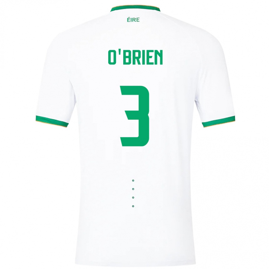 Kids Football Ireland Luke O'brien #3 White Away Jersey 24-26 T-Shirt Za