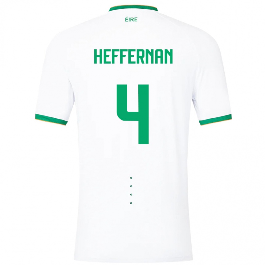 Kids Football Ireland Cathal Heffernan #4 White Away Jersey 24-26 T-Shirt Za