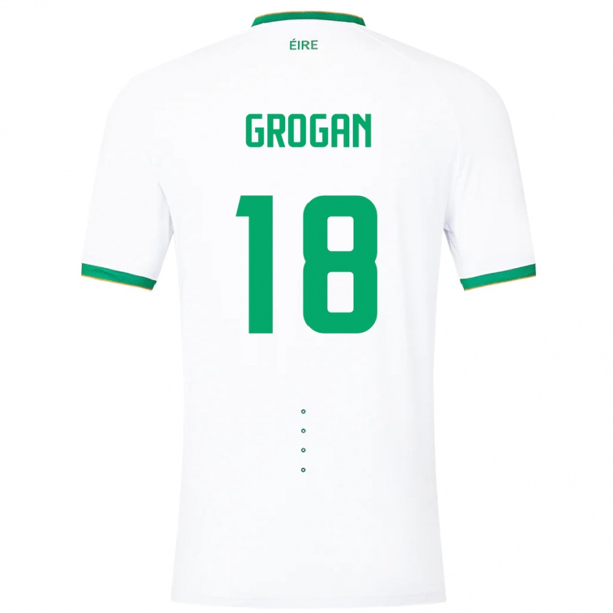 Kids Football Ireland Christy Grogan #18 White Away Jersey 24-26 T-Shirt Za