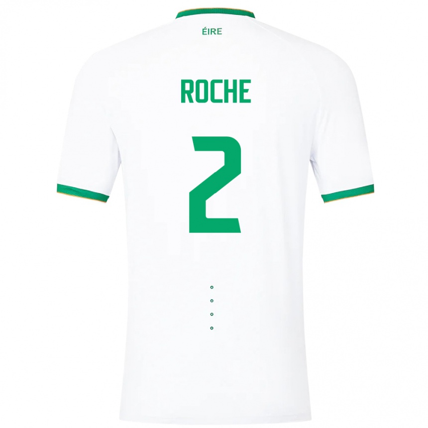 Kids Football Ireland James Roche #2 White Away Jersey 24-26 T-Shirt Za