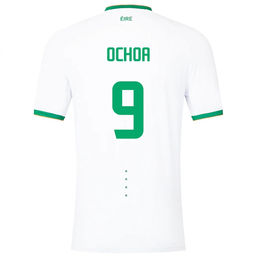 Kids Football Ireland Aarón Ochoa #9 White Away Jersey 24-26 T-Shirt Za