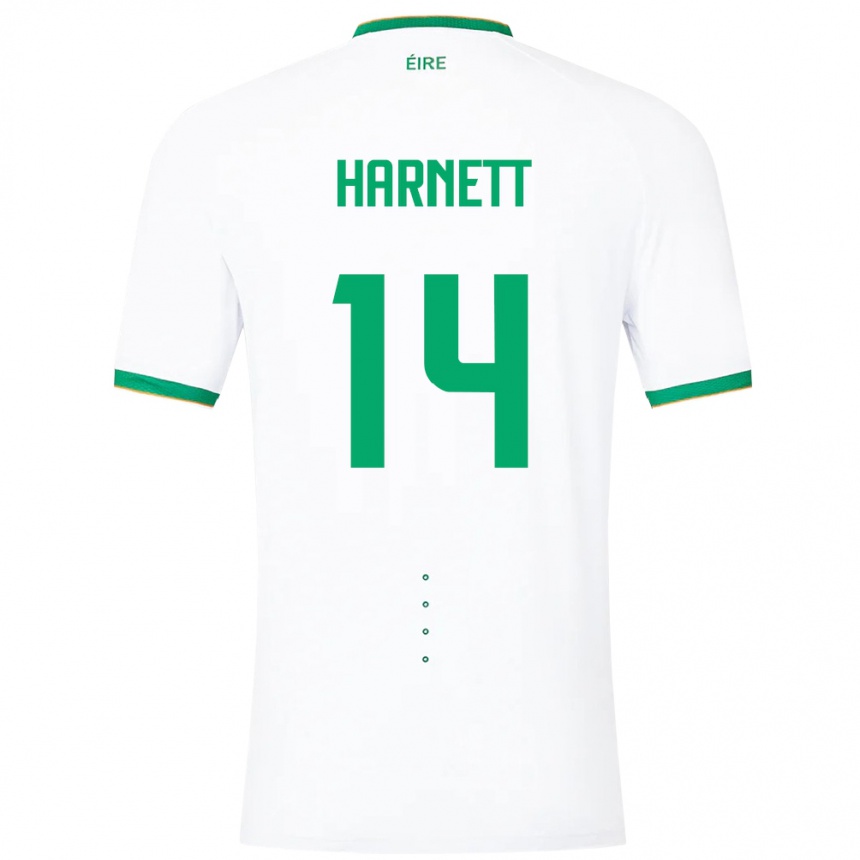 Kids Football Ireland Kaylem Harnett #14 White Away Jersey 24-26 T-Shirt Za