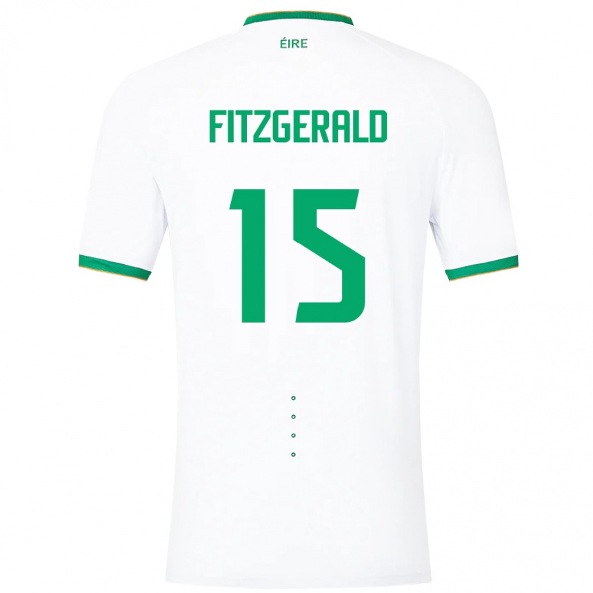 Kids Football Ireland Kyle Fitzgerald #15 White Away Jersey 24-26 T-Shirt Za