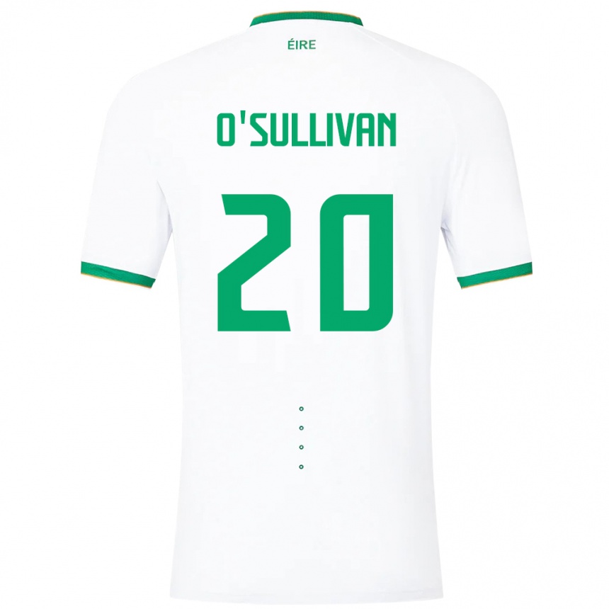 Kids Football Ireland Cathal O'sullivan #20 White Away Jersey 24-26 T-Shirt Za