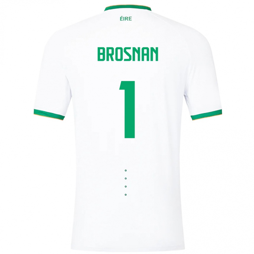 Kids Football Ireland Courtney Brosnan #1 White Away Jersey 24-26 T-Shirt Za