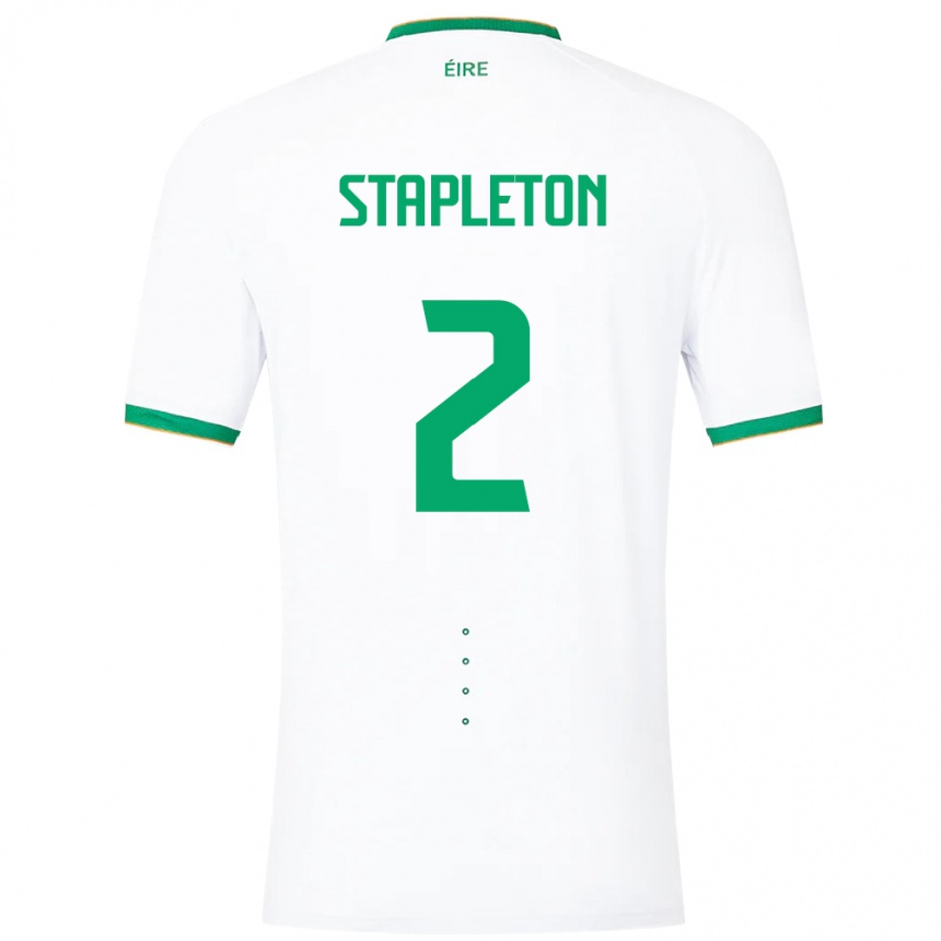 Kids Football Ireland Jessie Stapleton #2 White Away Jersey 24-26 T-Shirt Za