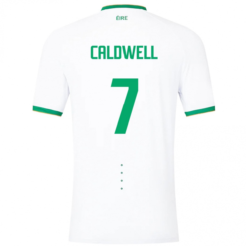 Kids Football Ireland Diane Caldwell #7 White Away Jersey 24-26 T-Shirt Za