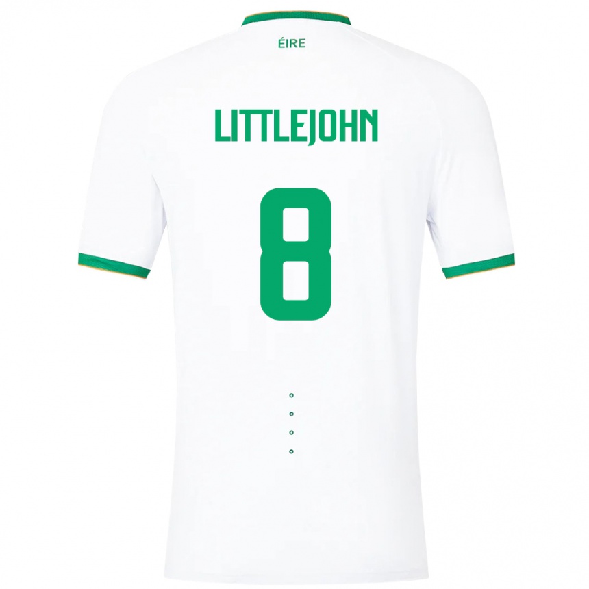 Kids Football Ireland Ruesha Littlejohn #8 White Away Jersey 24-26 T-Shirt Za