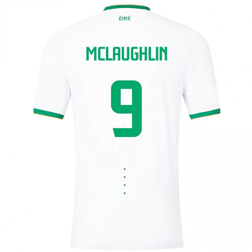 Kids Football Ireland Erin Mclaughlin #9 White Away Jersey 24-26 T-Shirt Za