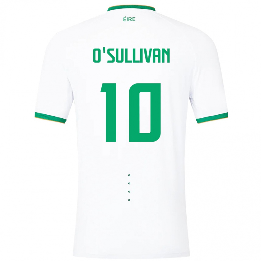 Kids Football Ireland Denise O'sullivan #10 White Away Jersey 24-26 T-Shirt Za