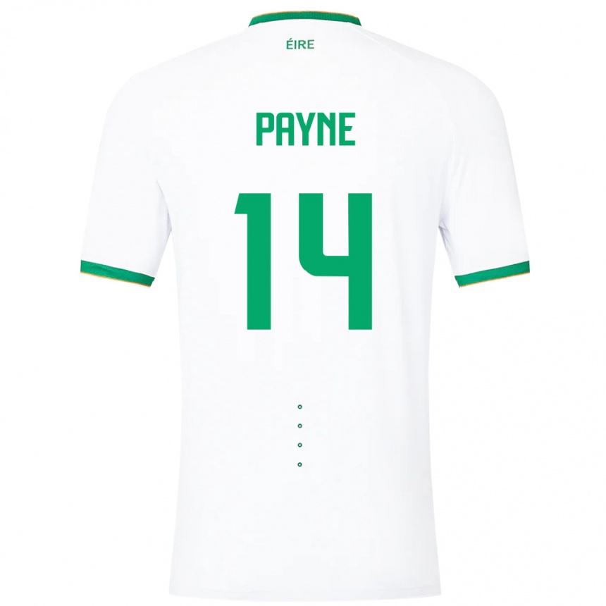 Kids Football Ireland Heather Payne #14 White Away Jersey 24-26 T-Shirt Za