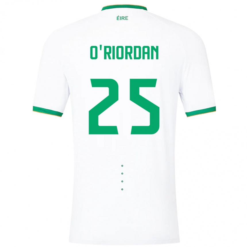 Kids Football Ireland Claire O'riordan #25 White Away Jersey 24-26 T-Shirt Za