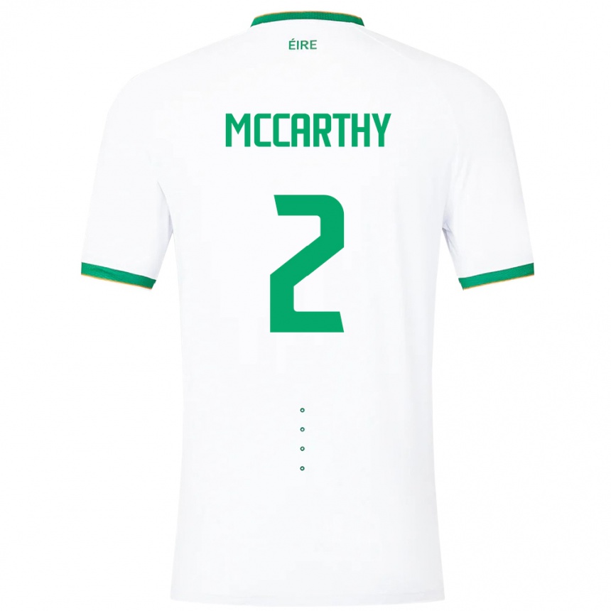 Kids Football Ireland Savannah Mccarthy #2 White Away Jersey 24-26 T-Shirt Za