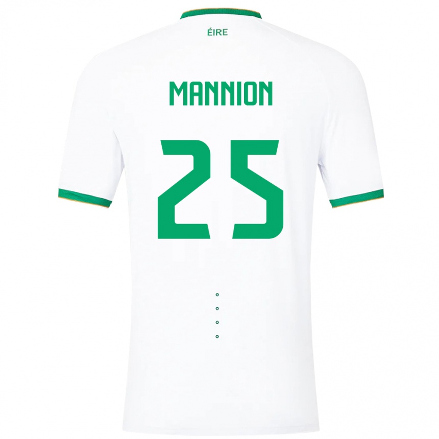 Kids Football Ireland Aoife Mannion #25 White Away Jersey 24-26 T-Shirt Za