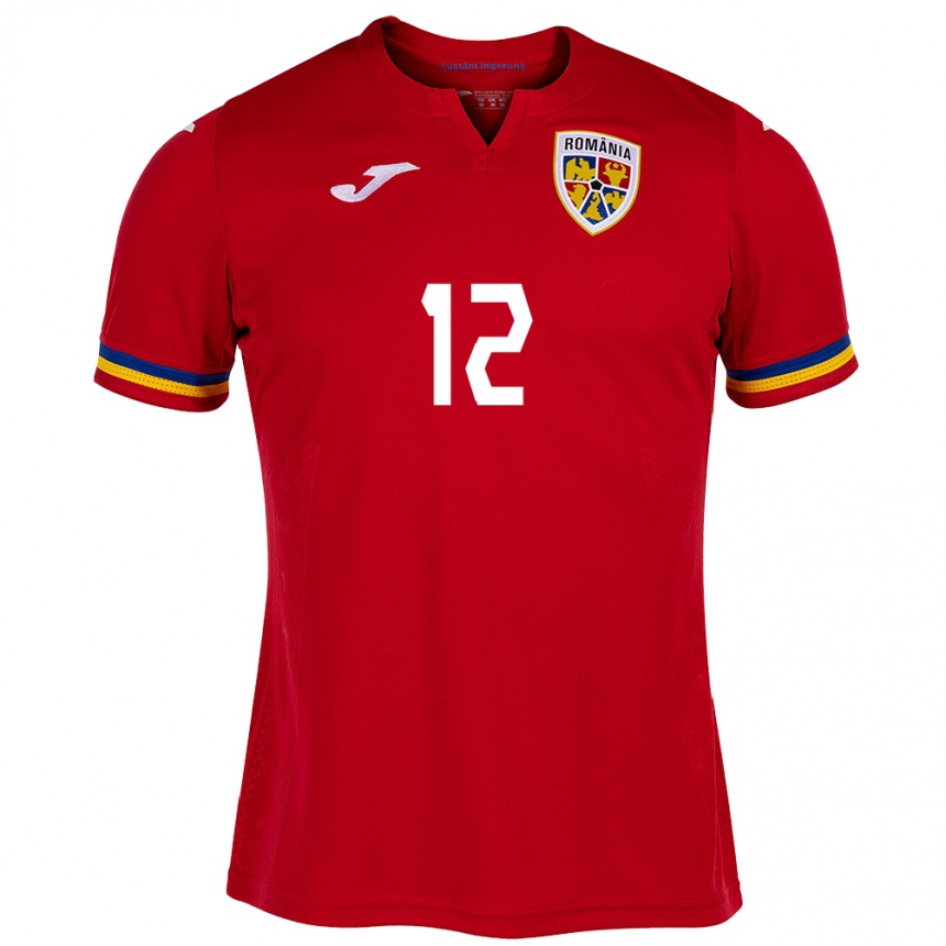 Kids Football Romania Camelia Ceasar #12 Red Away Jersey 24-26 T-Shirt Za