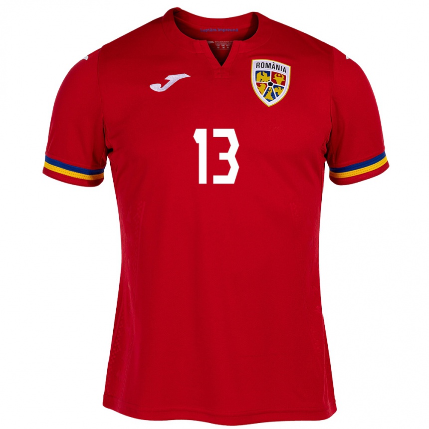 Kids Football Romania Erika Geréd #13 Red Away Jersey 24-26 T-Shirt Za